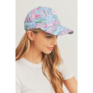 Women's Light Blue Summer Floral Casual Baseball Cap